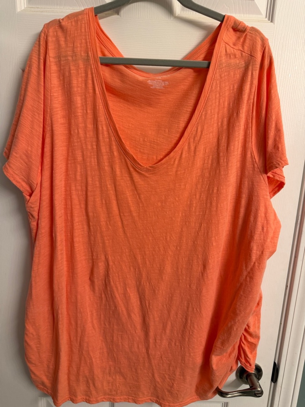 Lane Bryant Short Sleeve V-Neck Tee in Bright Orange